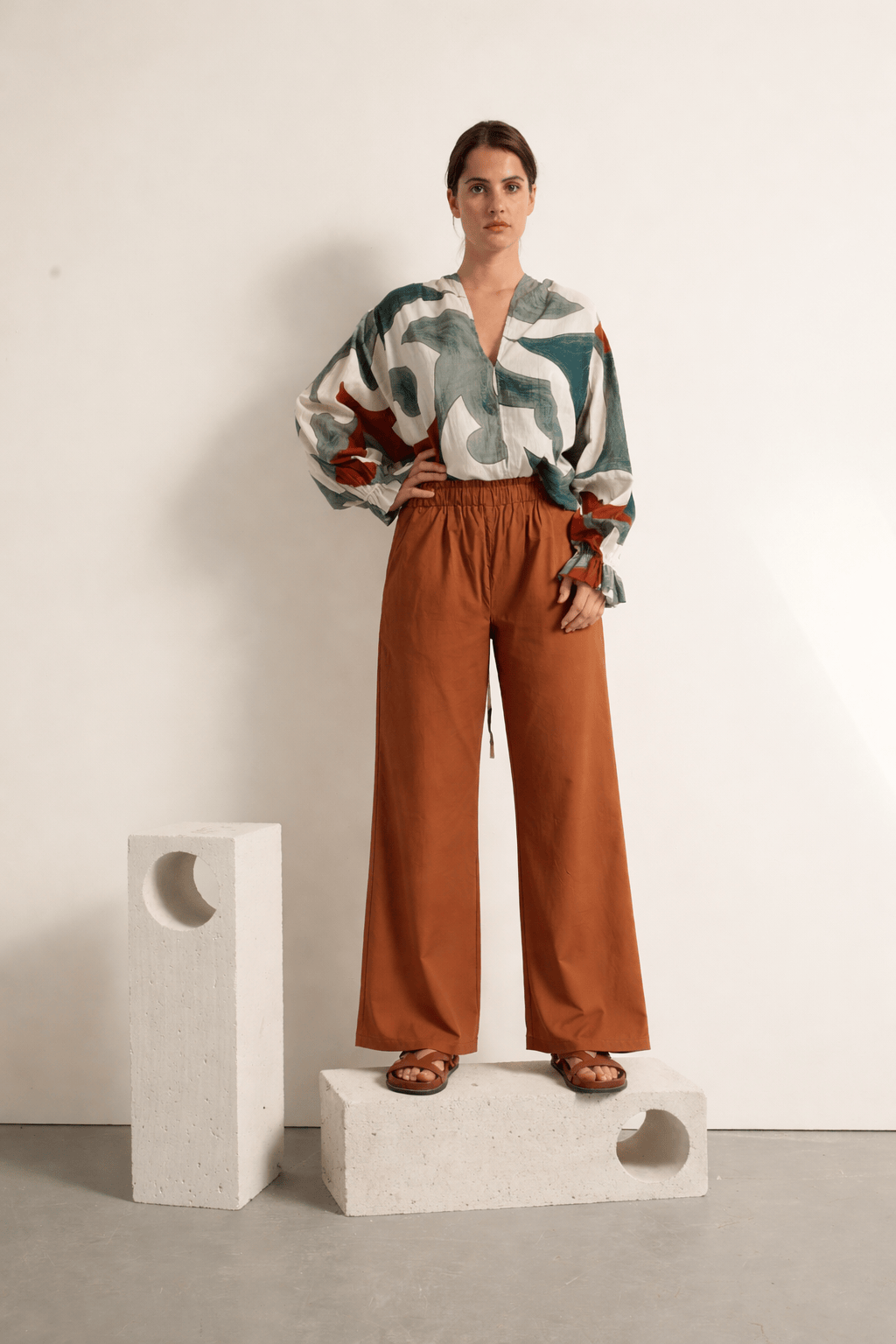 PANTALON ANGIE POP - HAVANE BROWN