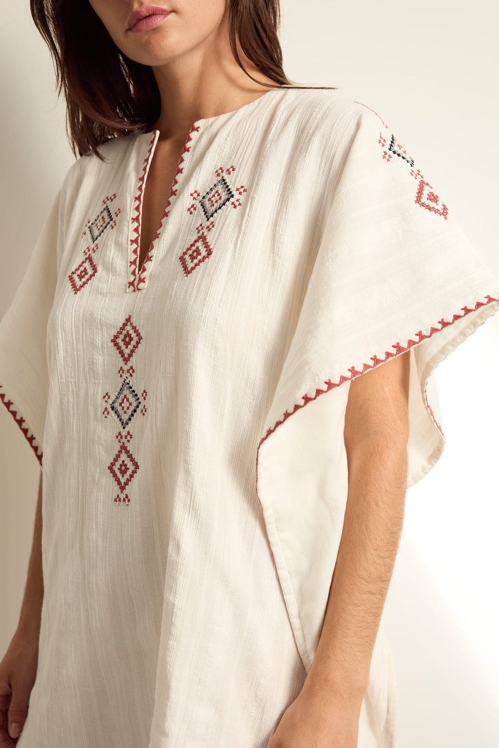 ROBE FARO BRODÉE - WHITE