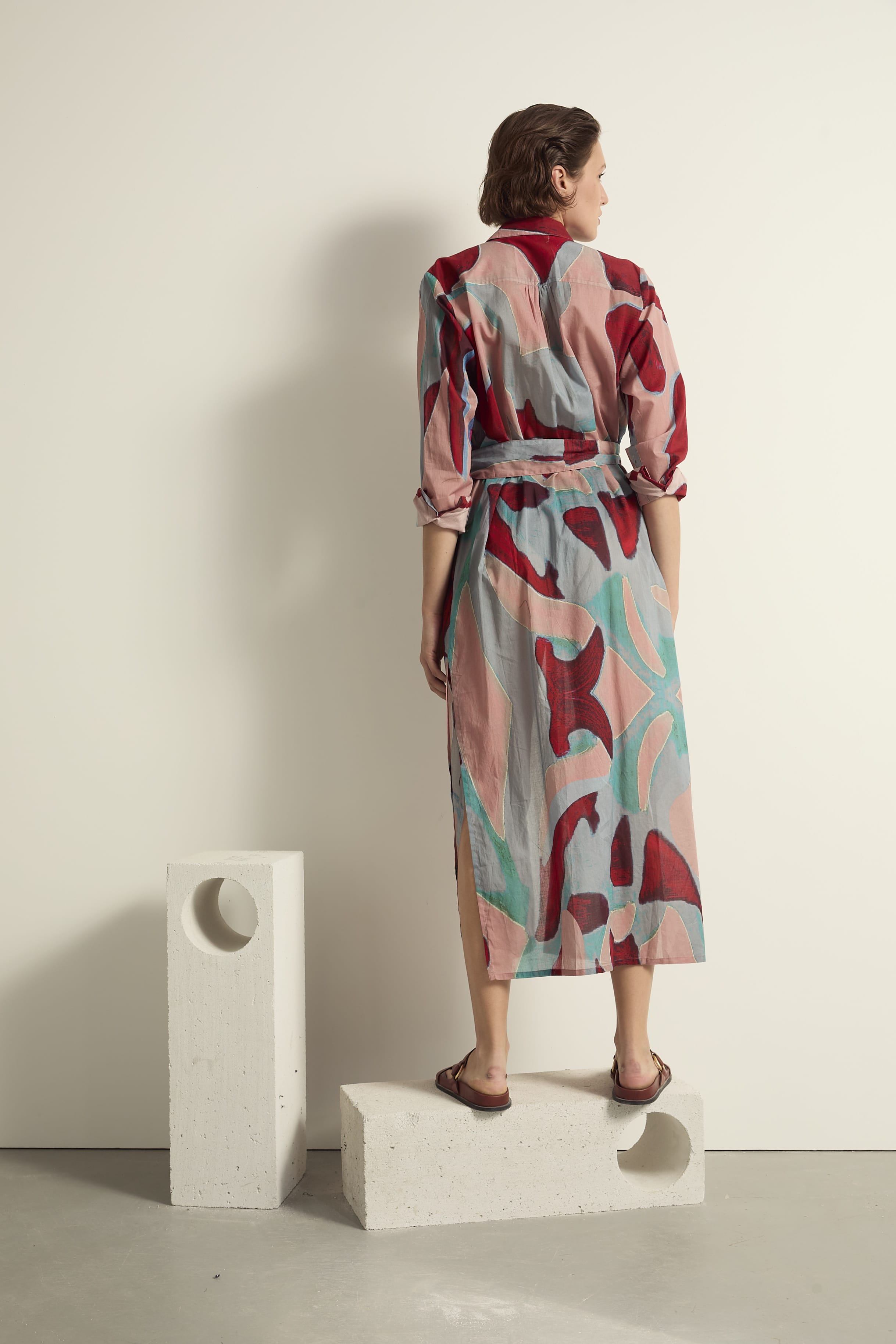 ROBE MURANO IMPRIME CACTUS - DUSTY PINK