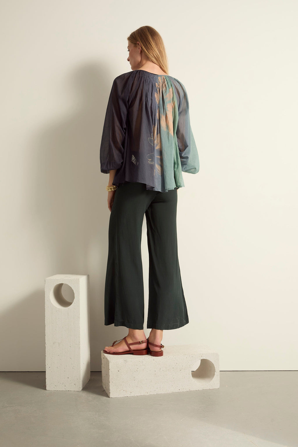 PANTALON ALBA SOIE - ARDOISE