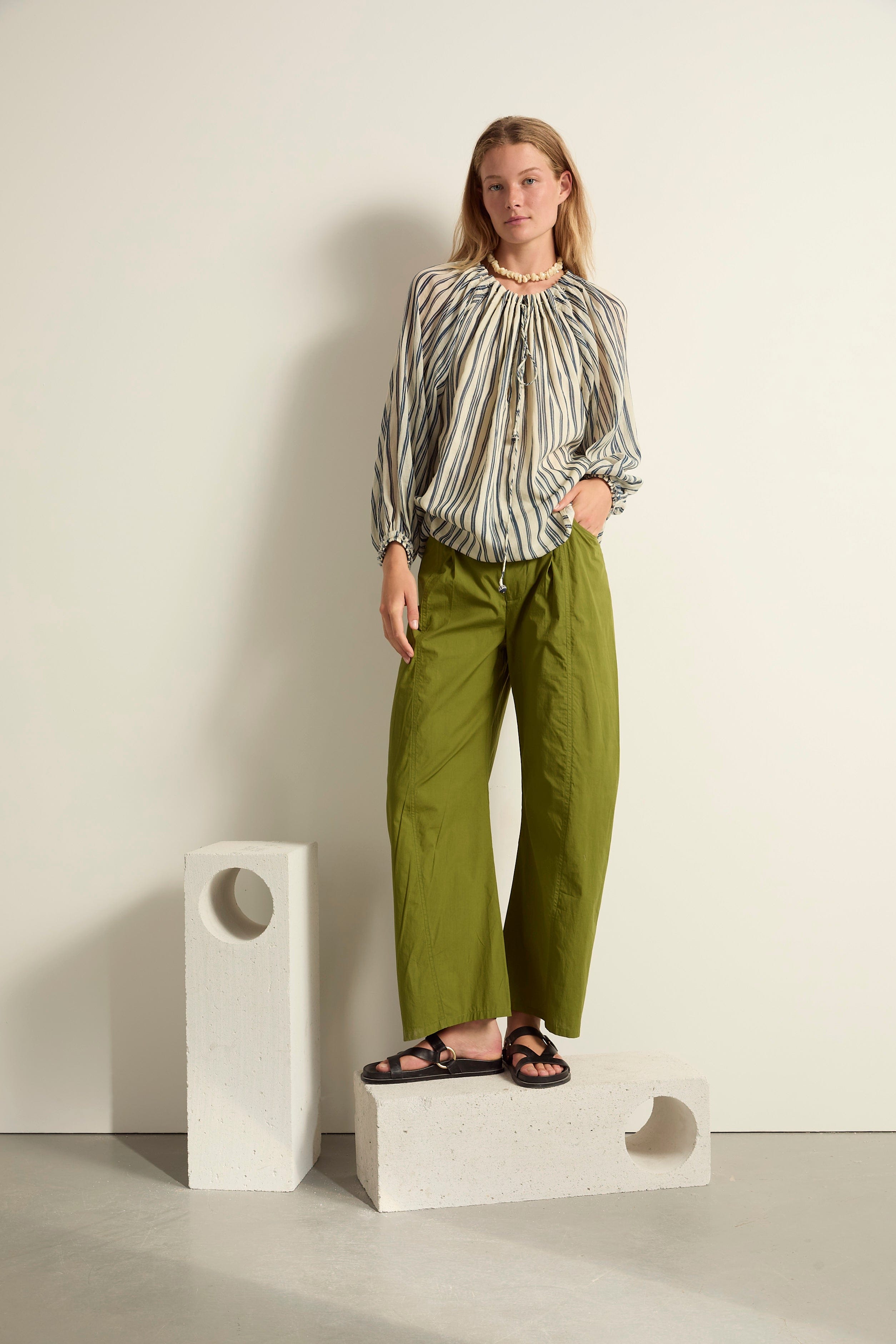 BLOUSE BONO IMPRIME LINEA - BLUE