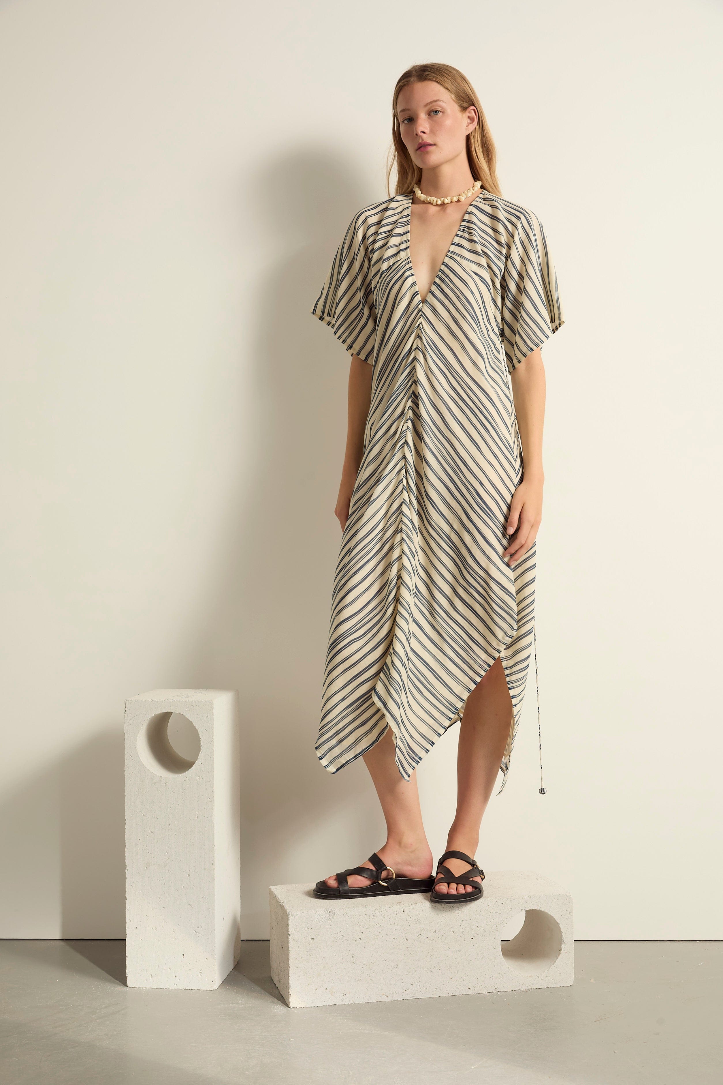 ROBE SUZANNE IMPRIME LINEA - BLUE