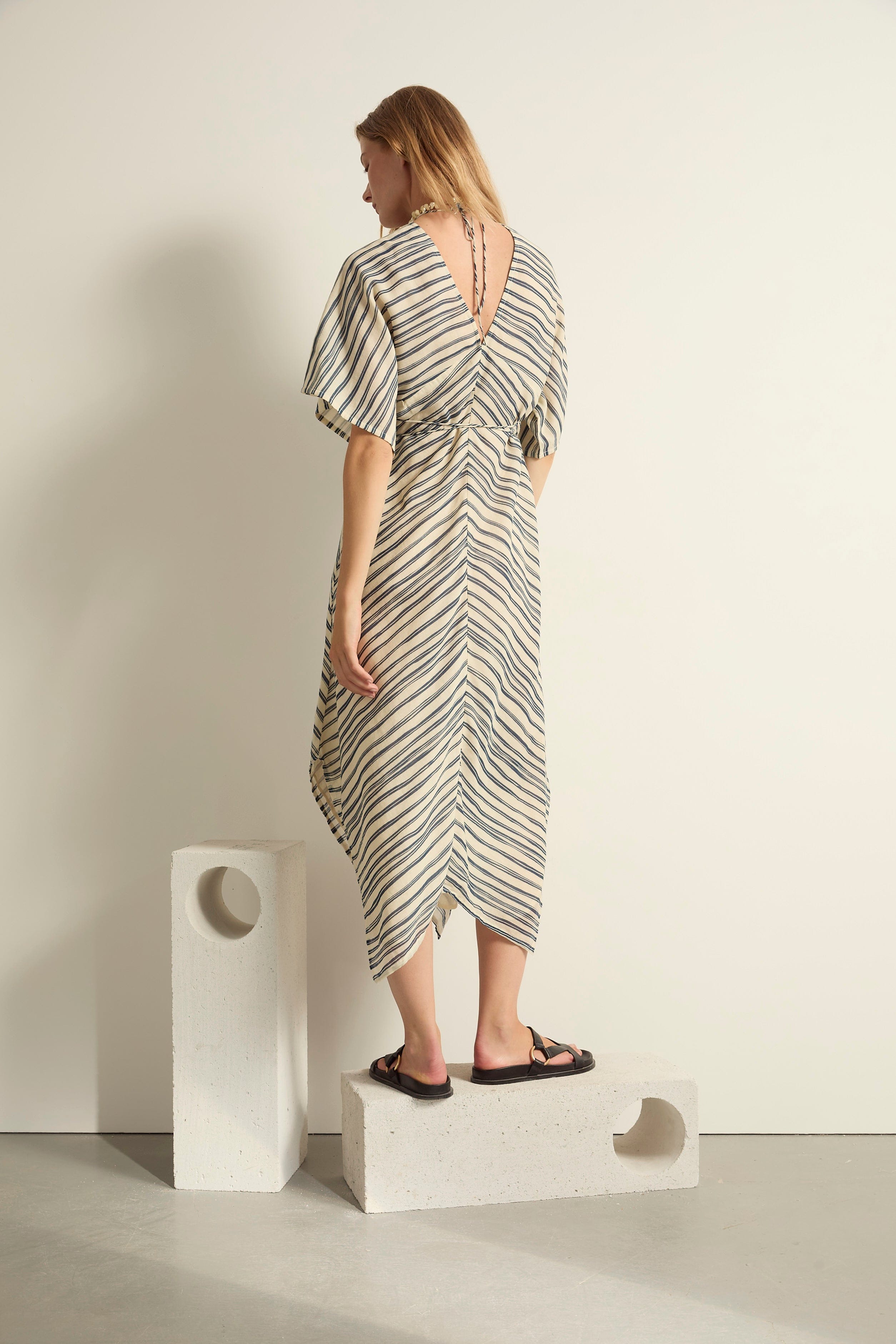 ROBE SUZANNE IMPRIME LINEA - BLUE
