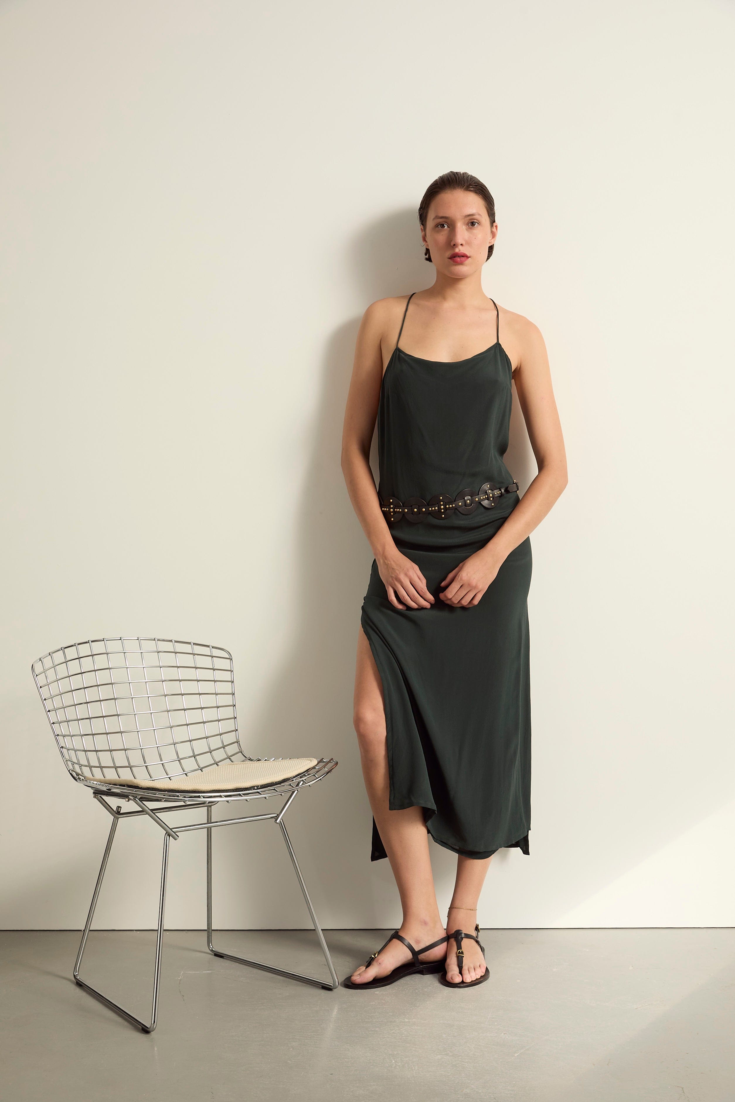 ROBE ABBIE SOIE - ARDOISE