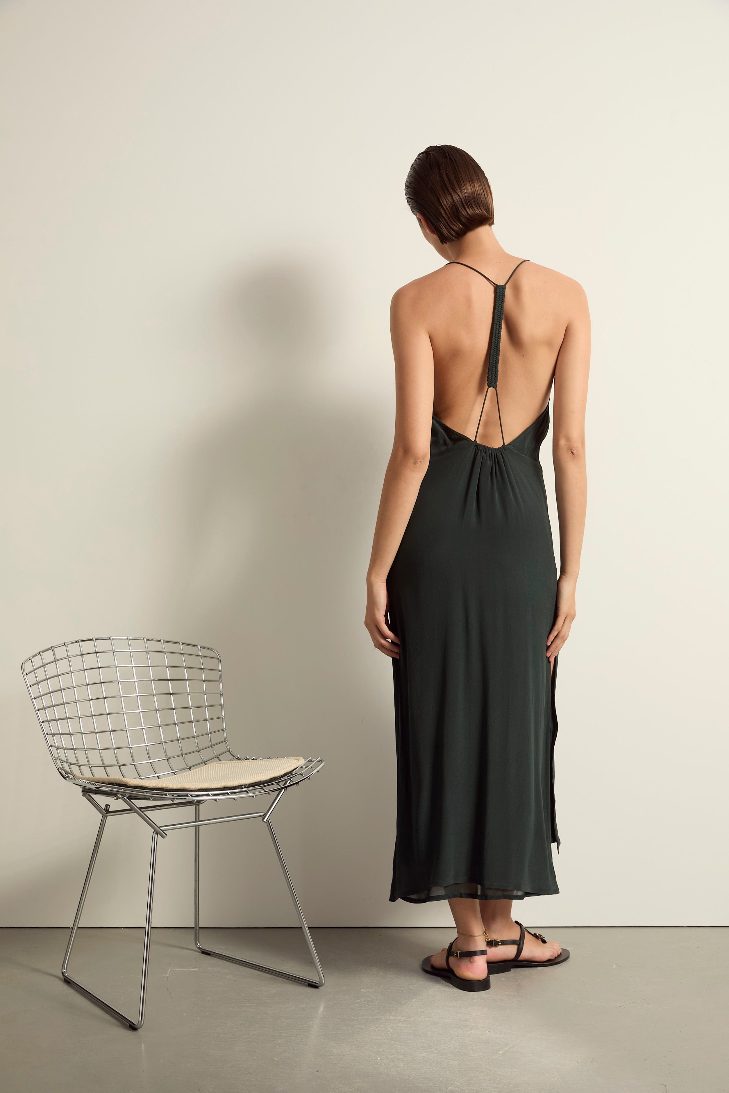 ROBE ABBIE SOIE - ARDOISE