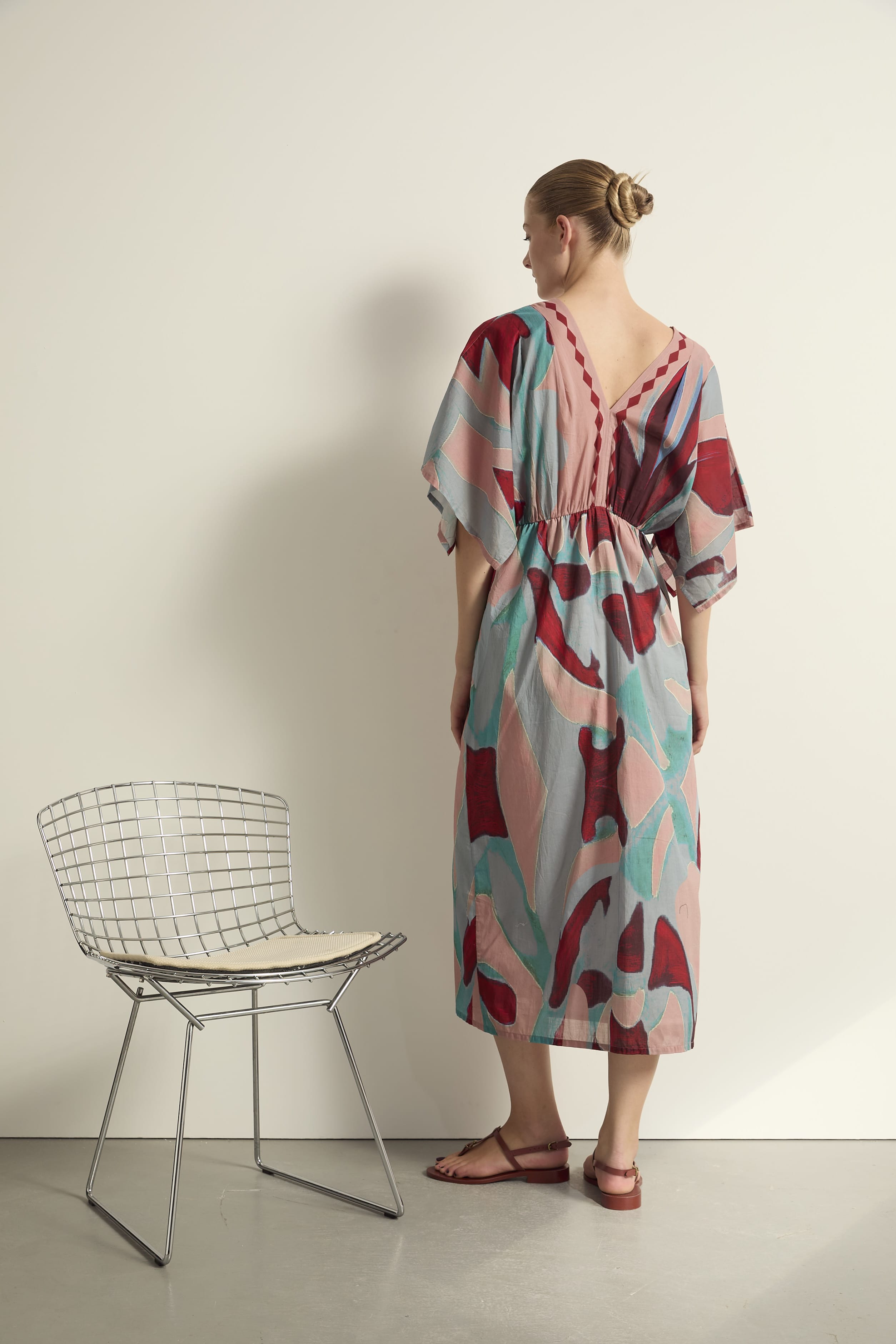 ROBE SOUANE IMPRIME CACTUS - DUSTY PINK