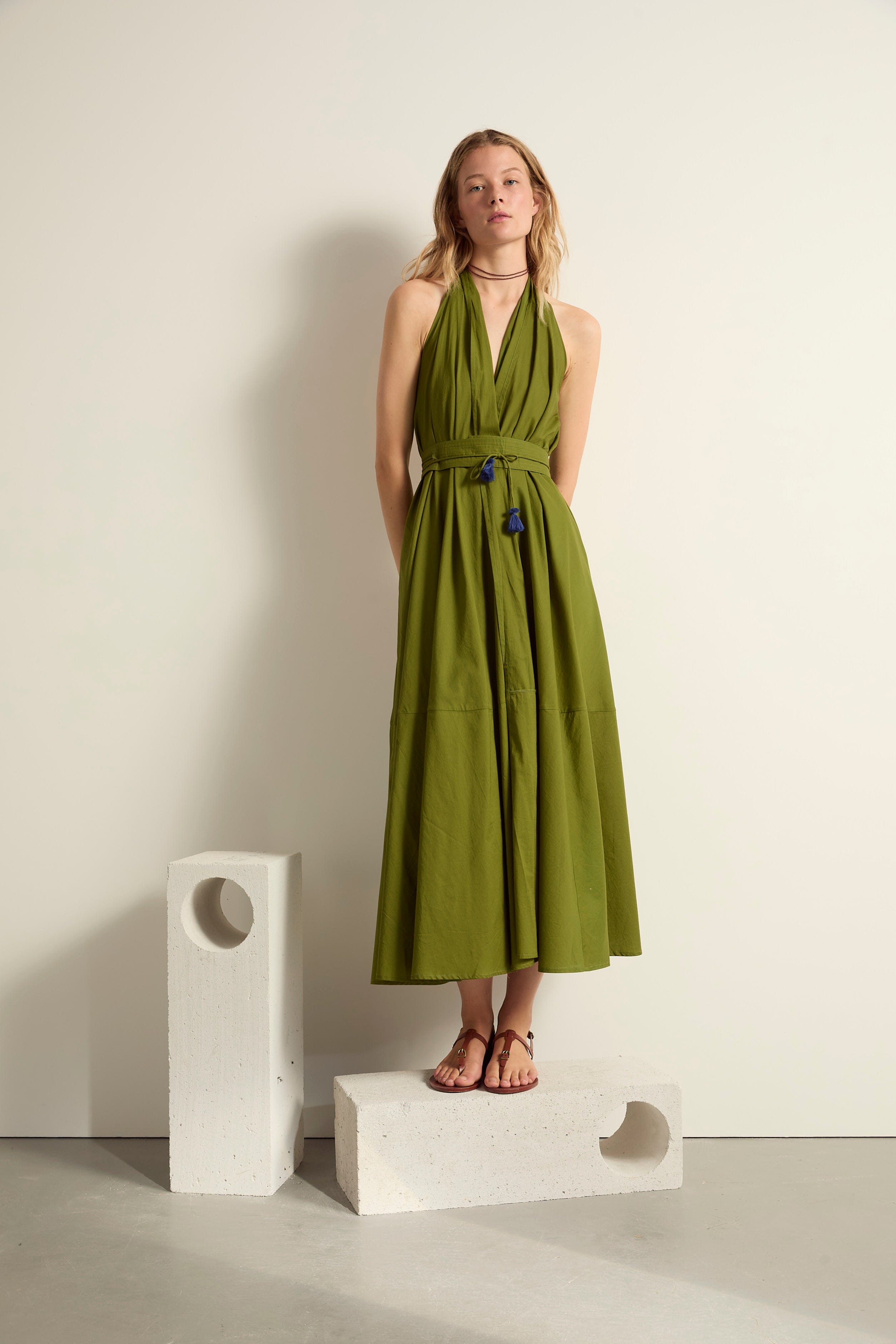 ROBE PARÉO MALIN LONG ACACIA - GREEN TEA