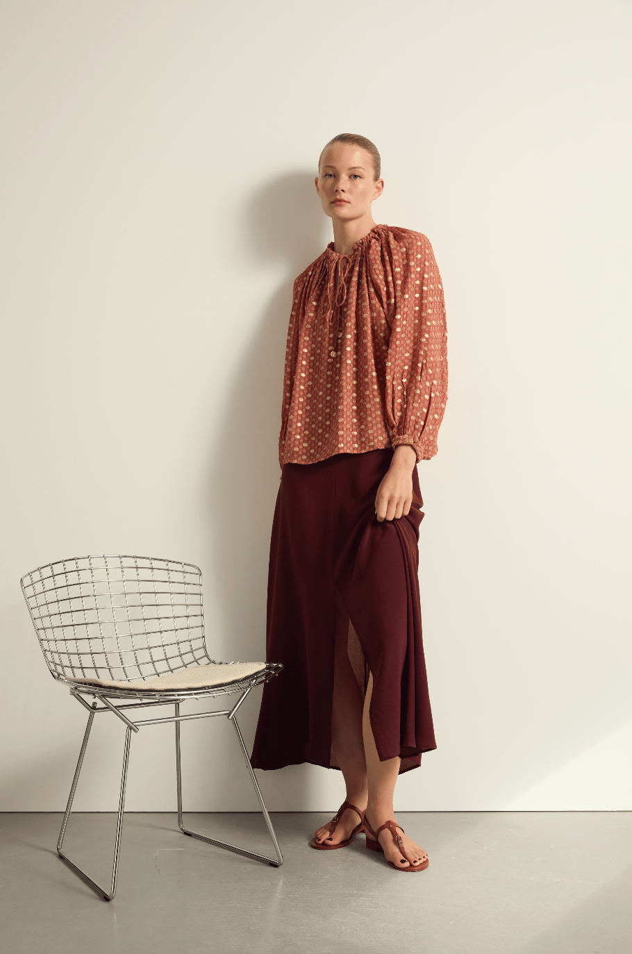 BLOUSE BONO LUREX PLUMETIS - ARDOISE