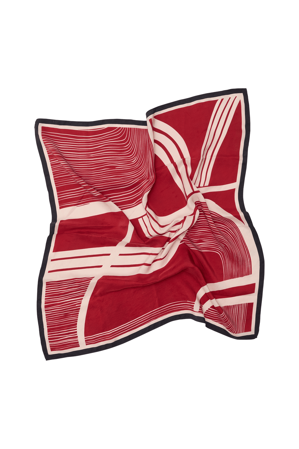 BANDANA IMPRIME CAROUSEL SOIE LAVEE - POMPEI RED