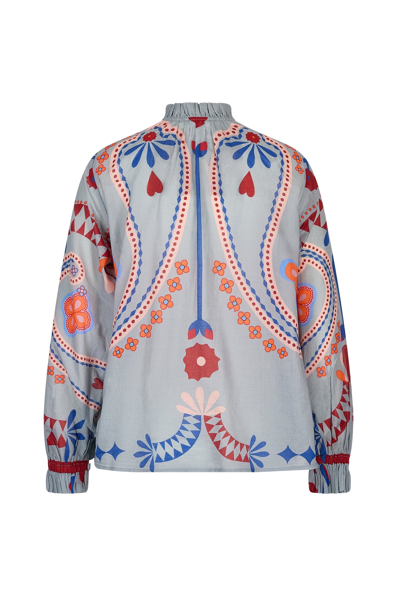 BLOUSE SAPHO IMPRIME BLOSSOM - MINERAL BLUE