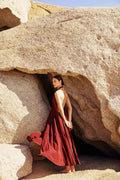 ROBE MIRIANA SOIE - BURGUNDY