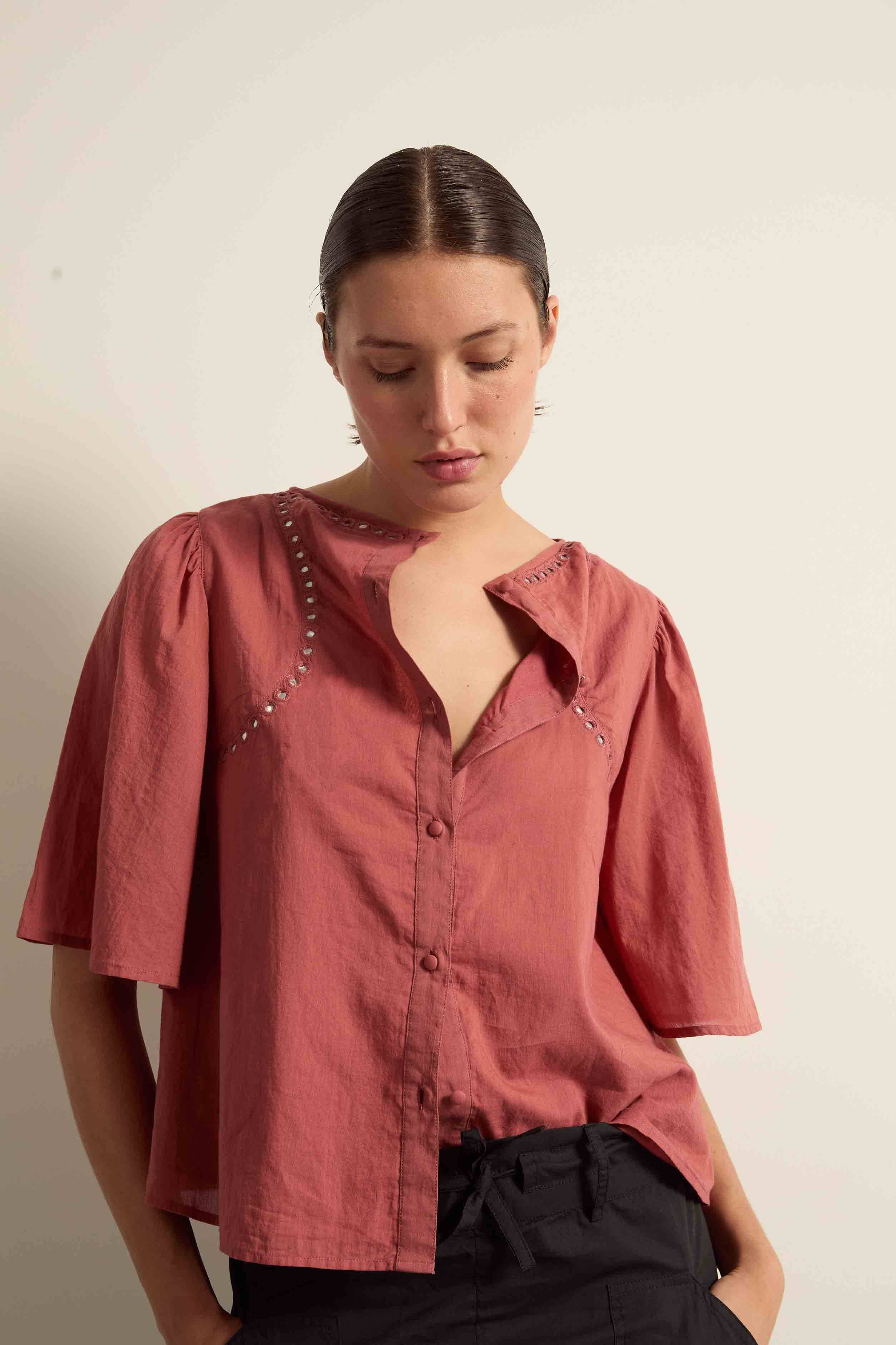 BLOUSE NAVOJI - ROSEWOOD