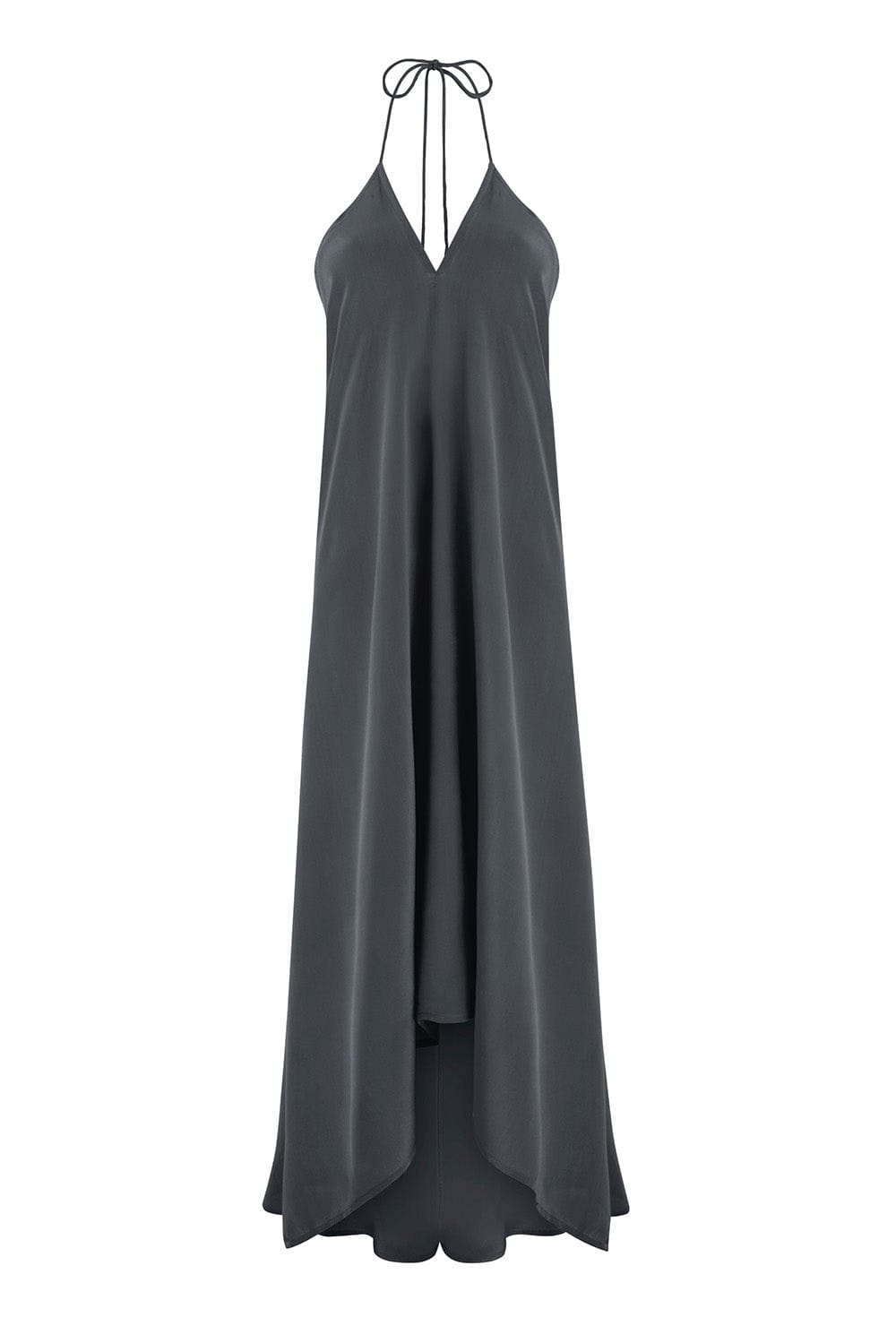 ROBE IVINA SOIE - ARDOISE